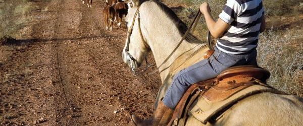 A day in the west owner John Bradshaw riding a horse as a child