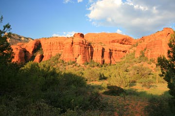 a valley in the background