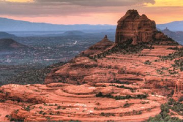 the red rock formations of sedona az at sunset
