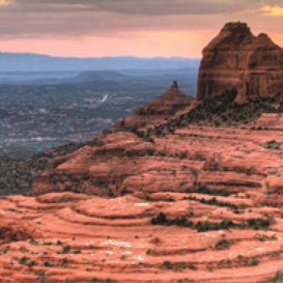 the red rock formations of sedona az at sunset