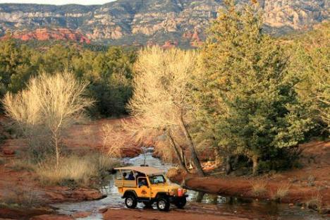 yellow jeep in the nature around Sedona az
